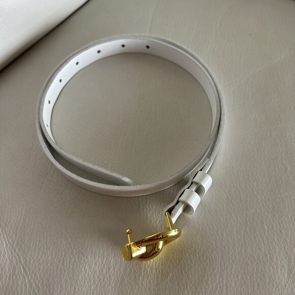 NEW SOURCE UNKNOWN BELT WHITE GOLD - Picture 3 of 7